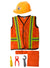 Kids 6 Piece Orange Construction Worker Costume Set