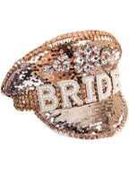 Rose Gold Sequin Hen's Night Bride Hat - Main Image