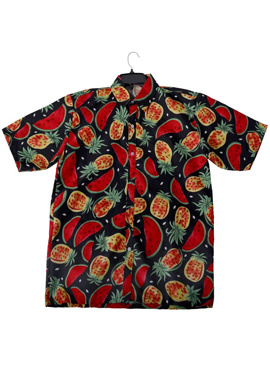 Men's Tropical Hawaiian Watermelon and Pineapple Print Shirt