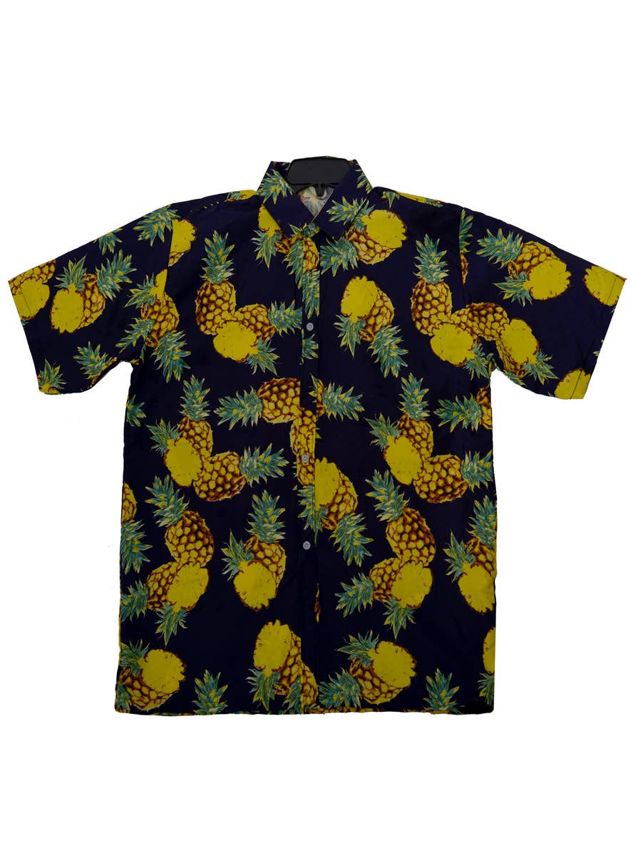 Men's Pineapple Print Short Sleeve Hawaiian Costume Shirt