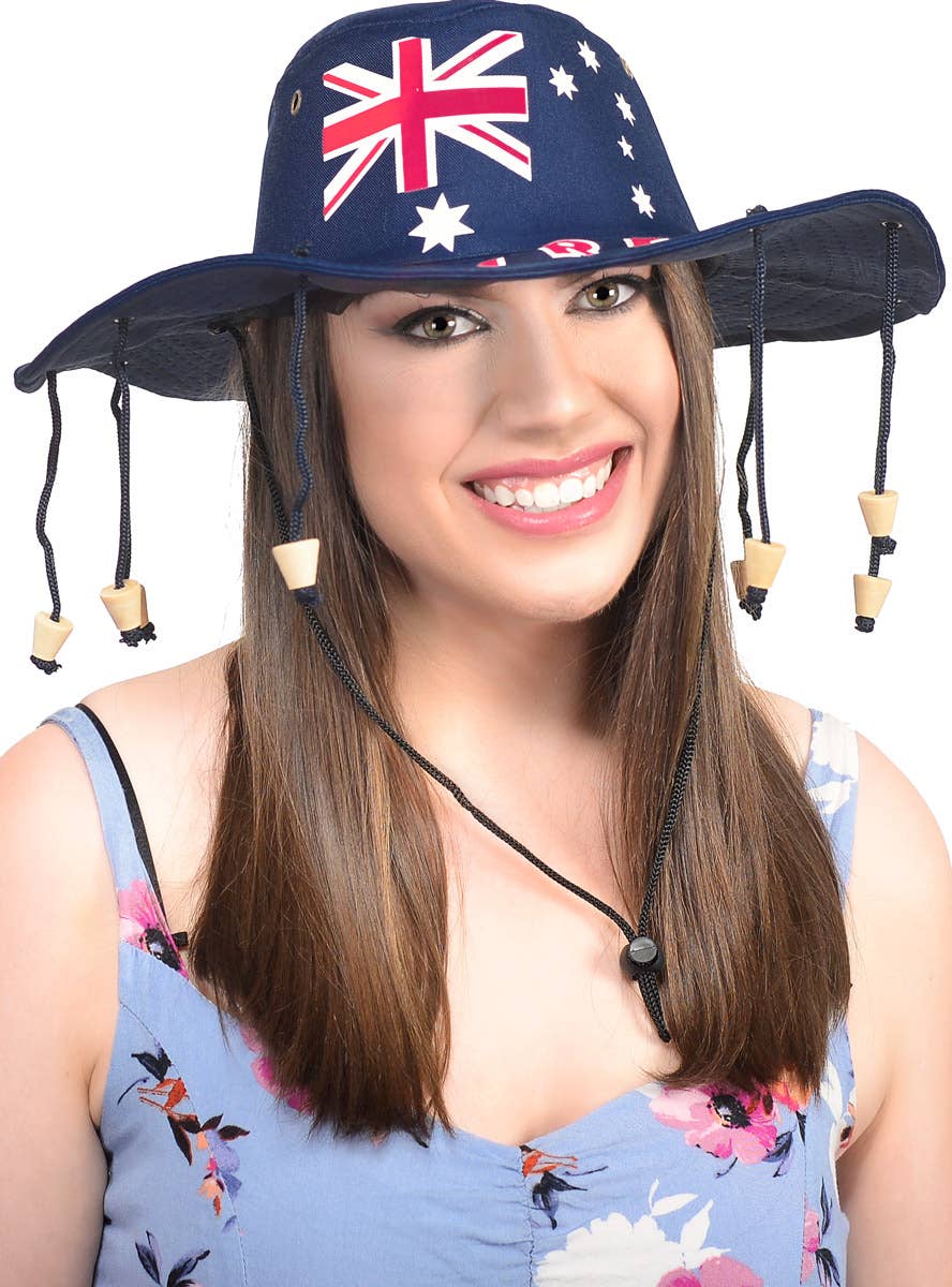 Aussie Flag Costume Hat with Corks