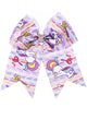 Rainbow Unicorns with Cute Hearts and Stars Costume Hair Bow