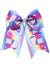Bright Rainbow Ombre Llama Print Costume Hair Bow with Hearts