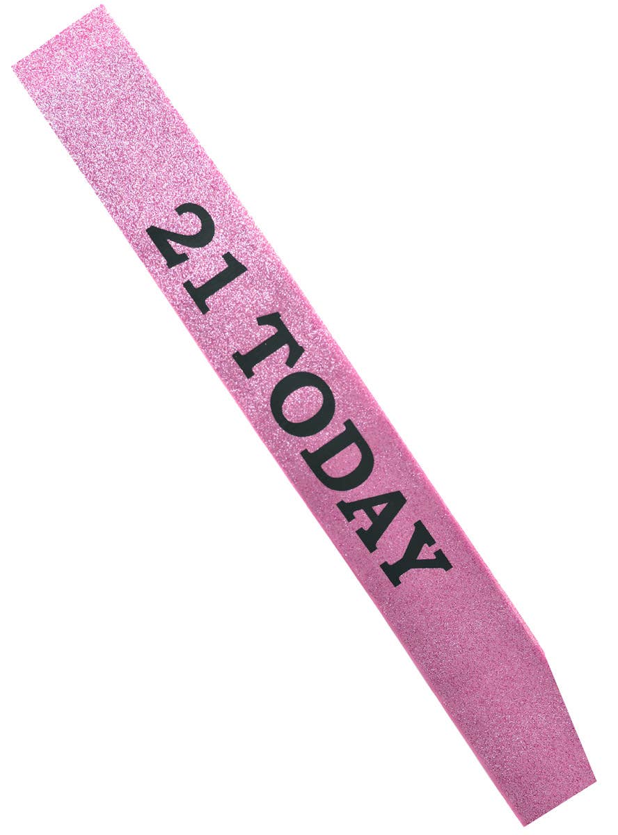 Pink Glitter 21st Birthday Sash