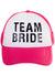 Womens Hot Pink Team Bride Hens Night Baseball Cap