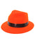 Neon Orange Lightweight Plastic Fedora Costume Hat