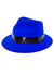 Neon Blue Lightweight Plastic Fedora Costume Hat
