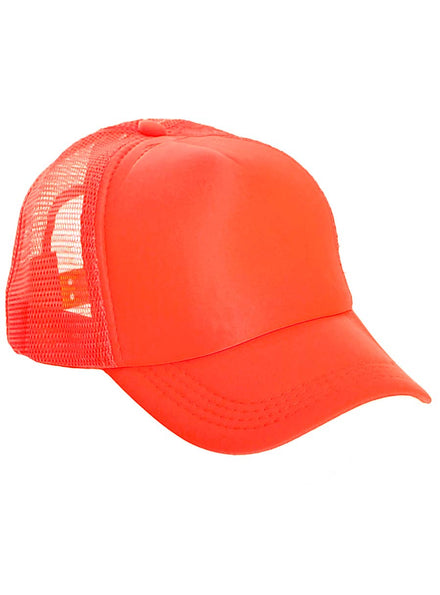 Neon Orange Novelty 1980s Costume Cap