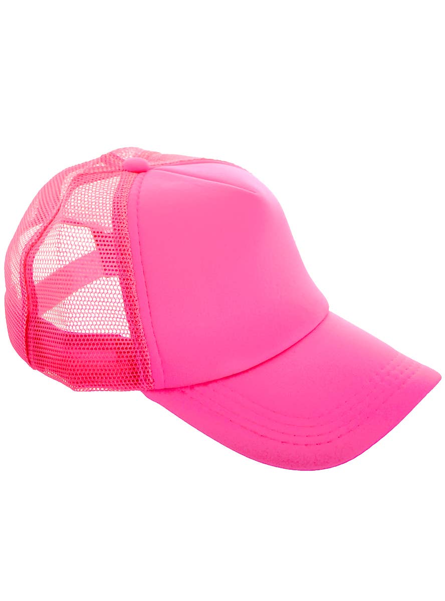 Neon Pink Novelty 1980s Costume Cap