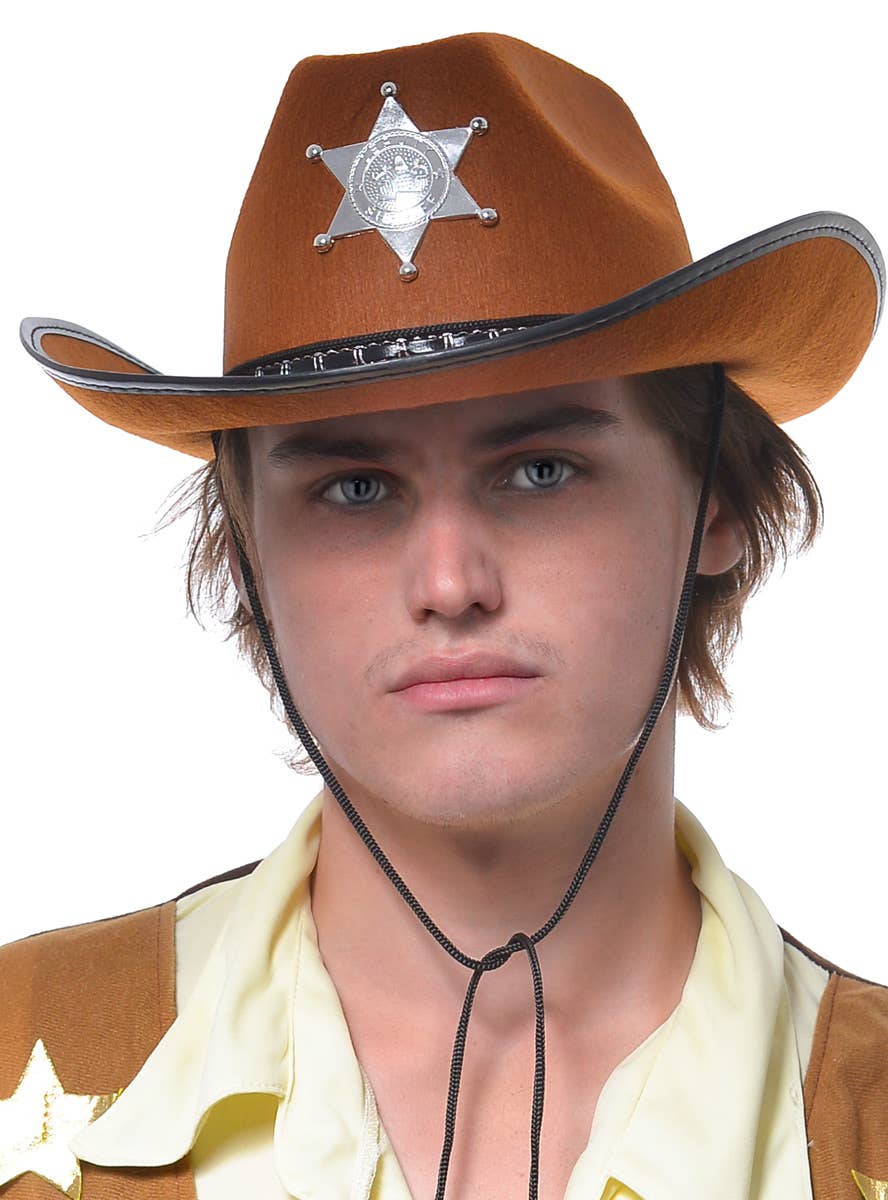 Light Brown Adults Cowboy Costume Hat  - Alt Image