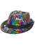 Silver and Rainbow Reversible Sequinned Fedora Costume Hat