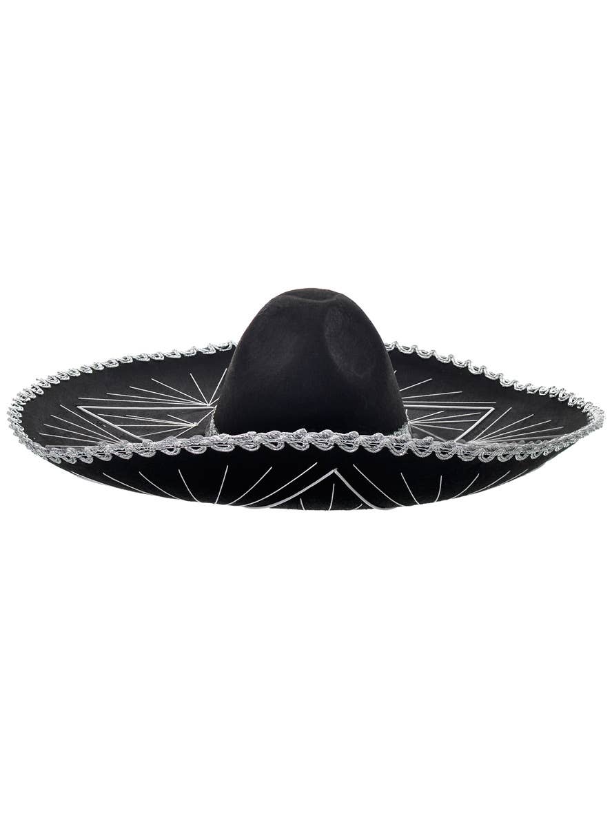 Black and White Sombrero Costume Hat Alternate Image