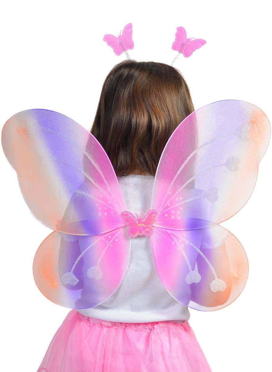Rainbow Butterfly Wings and Wand Accessory Set - Back Image
