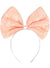 Sequinned Peach Pink Large Bow on Headband