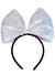 Sequinned Sparkly White Large Bow on Headband