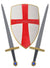 Medieval Crusader 3 Piece Shield and Sword Weapon Set