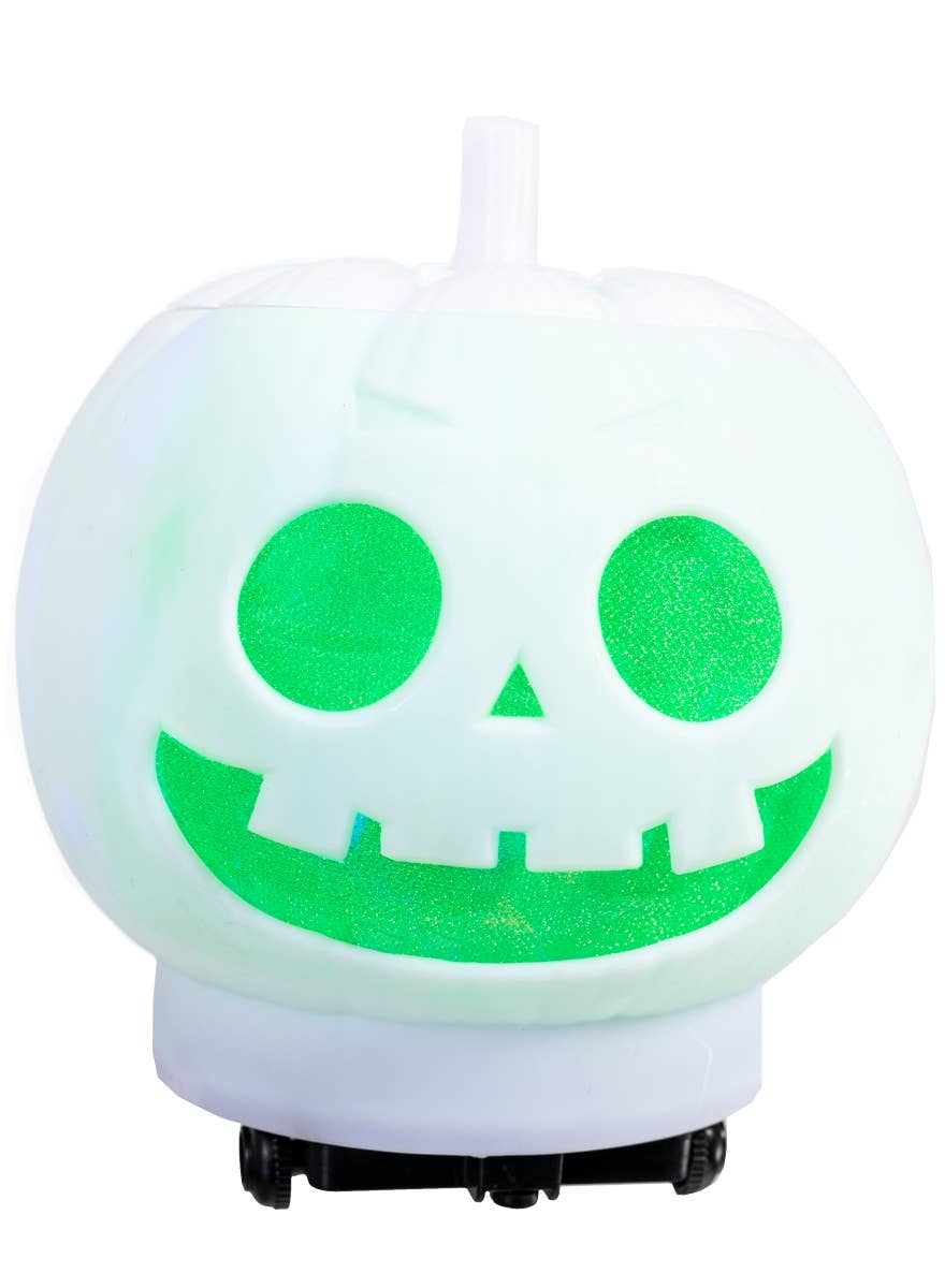 White Light Up Jack o' Lantern Pumpkin Halloween Decoration - Main Image