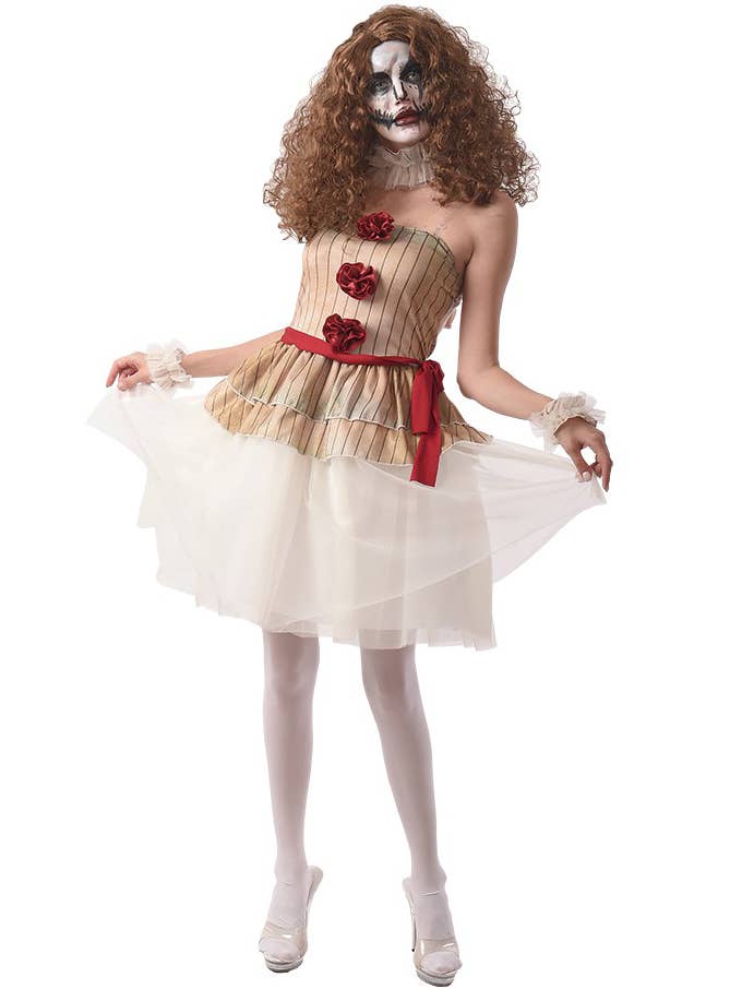 Image of Womens Halloween Costume, IT Women's Pennywise Style Clown Costume