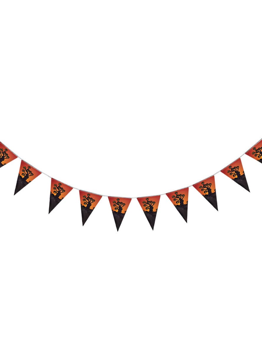 Orange Twisted Halloween Pumpkin Tree 10 Flag Bunting Decoration - Alternate Image