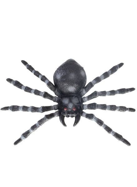 Big Black Fake Spider Decoration with Grey Markings