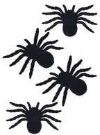 Black Velvet Pack of 4 Fake Spiders