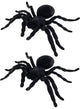 Flocked Black Halloween Spiders Decoration