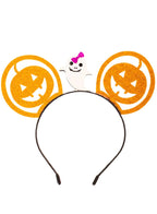 Sparkly Orange Pumpkin Mouse Ears Costume Headband