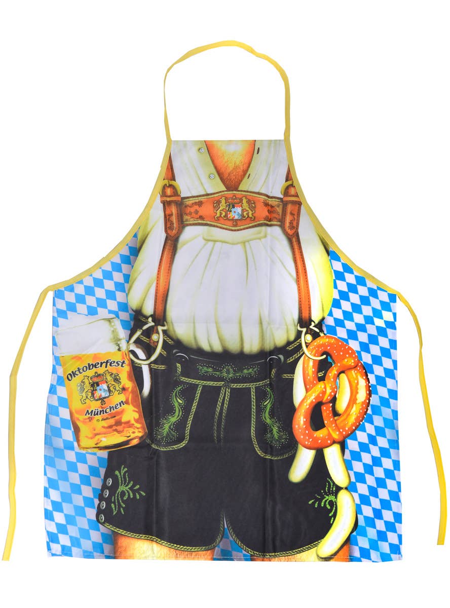 Oktoberfest Lederhosen Print Costume Apron