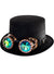 Black Feltex Top Hat with Brass Holographic Goggles - Main Image