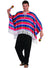 Adult's Red and Blue Mexican Poncho