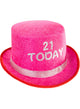 Pink 21st Birthday Top Hat - Main Image