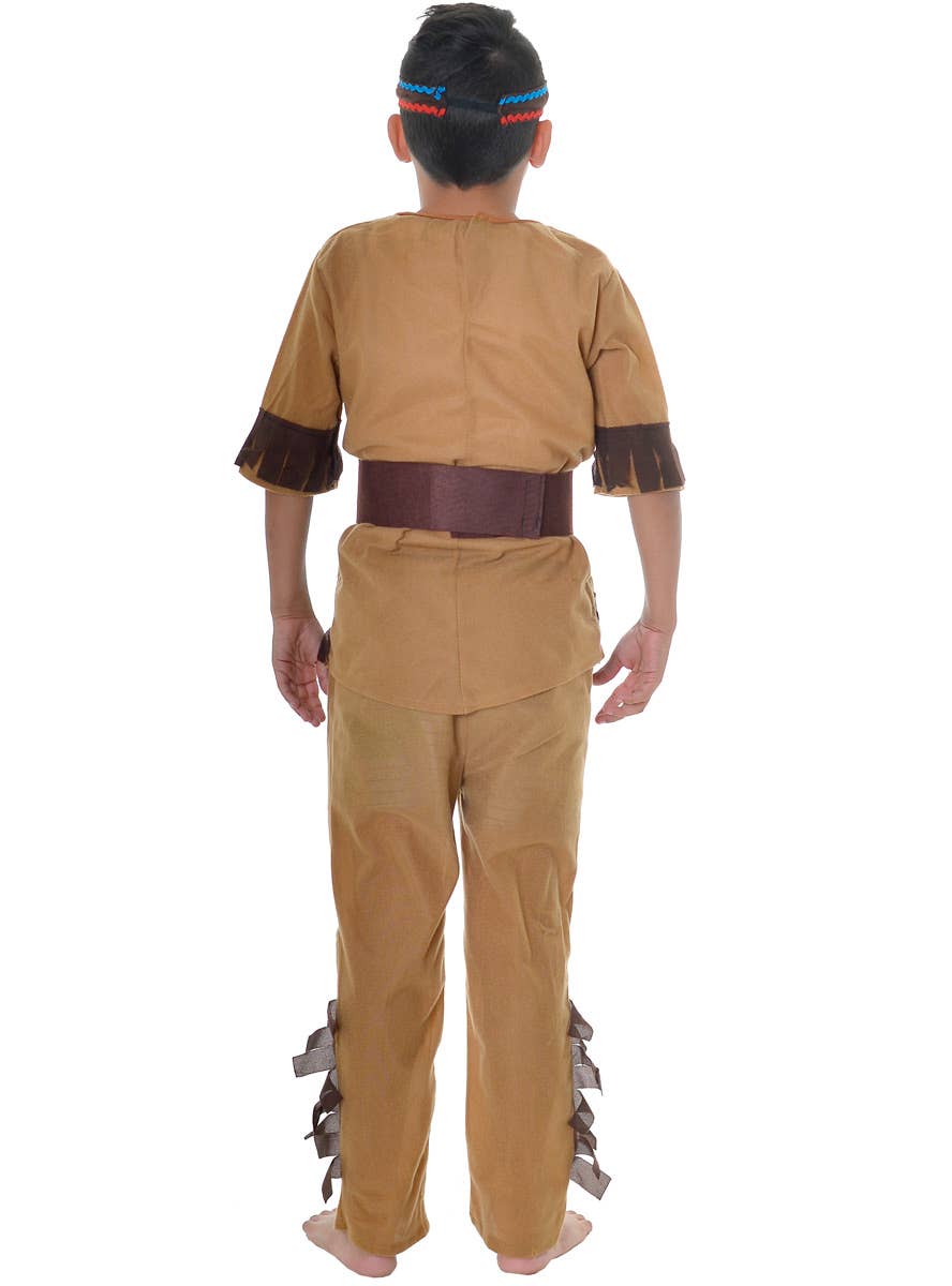 Native American Indian Brave Boy's Dress Up Costume - Back  View