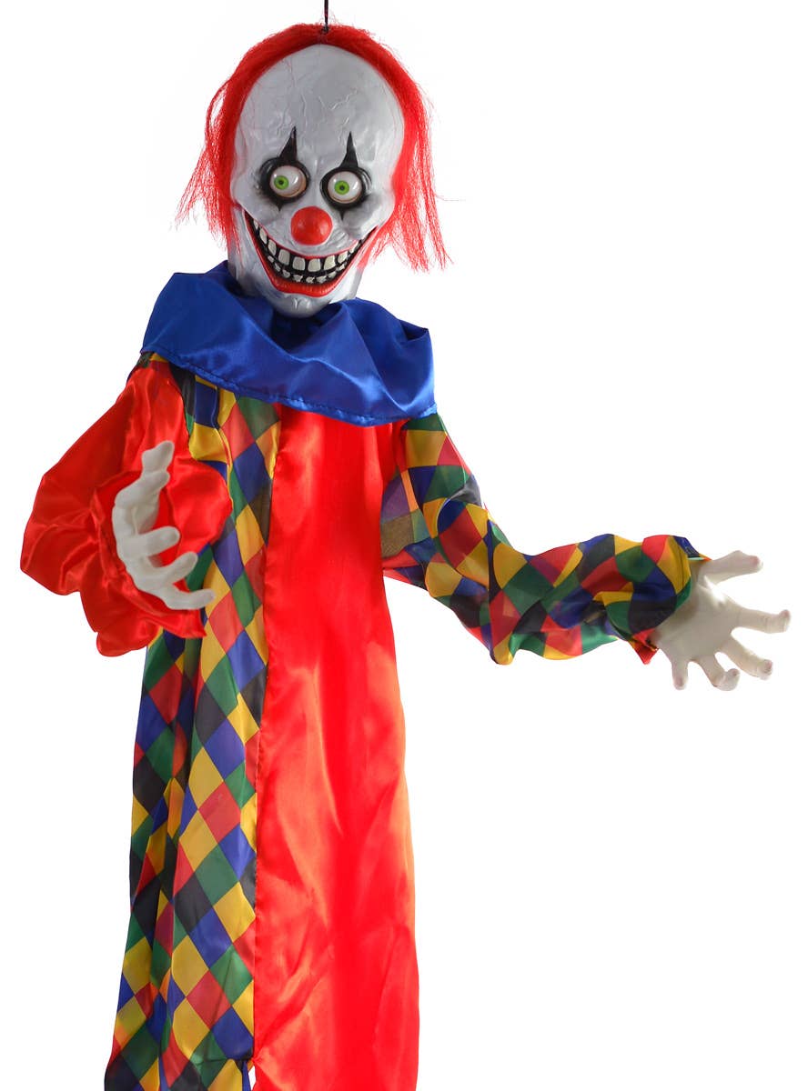 Animated Light Up Clown Halloween Decoration - Close Up