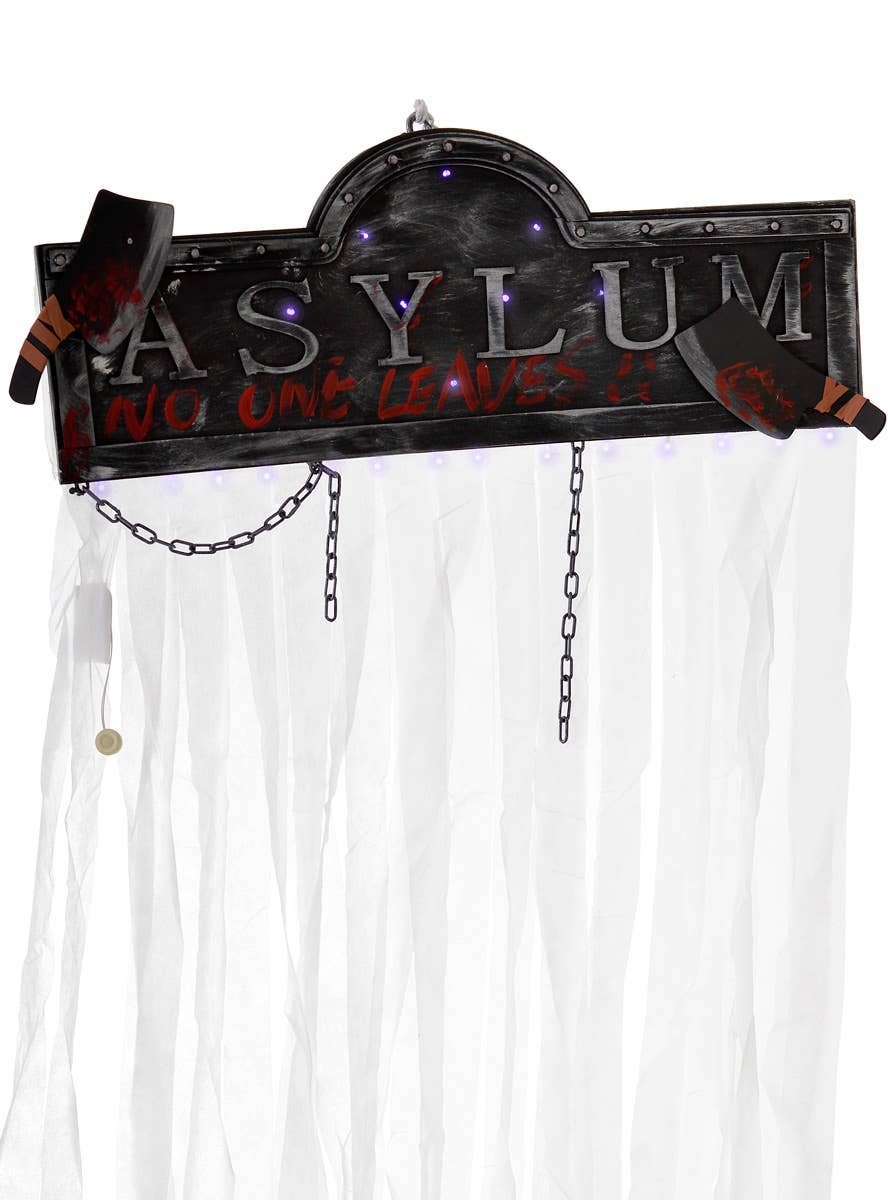 Asylum No One Leave Light Up Halloween Decoration - Image 2