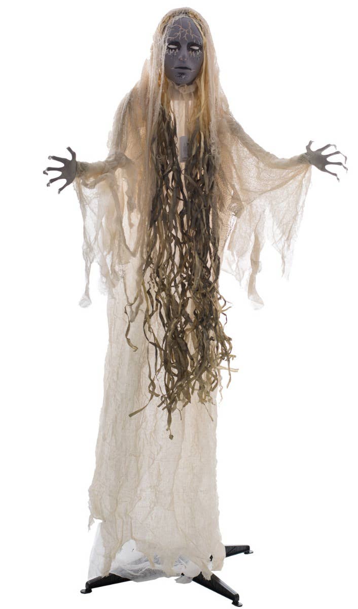 Haunted White Lady Ghost Standing Light Up Halloween Decoration Main Image