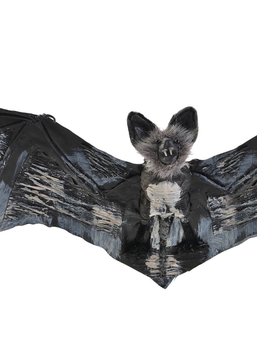Large 60cm Hanging Grey Bat Halloween Decoration Close Image