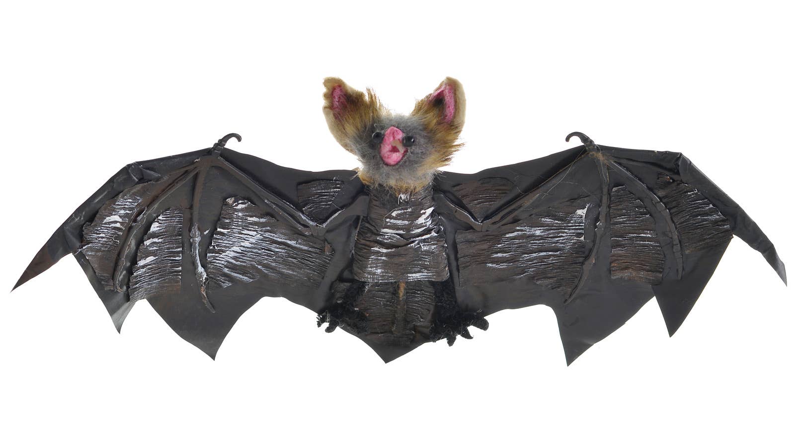 Hanging Black and Brown 30cm Vampire Bat Halloween Decoration - Close Up