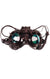 Bronze Antiqued Steampunk Masquerade Mask with Mirrored Goggles Party Mask - Main Image 