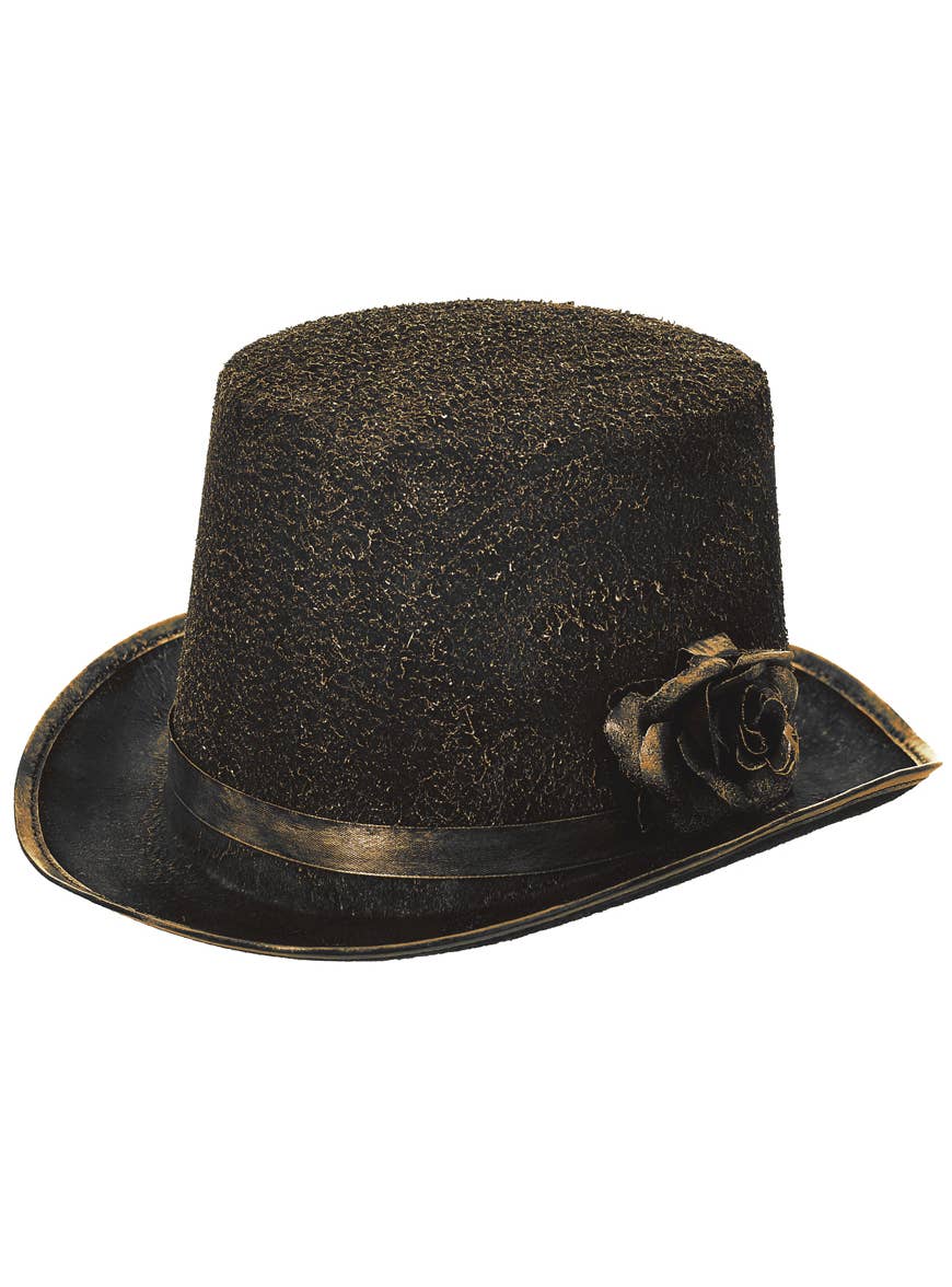Black and Gold Unisex Adults Top Hat Costume Accessory - Main Image