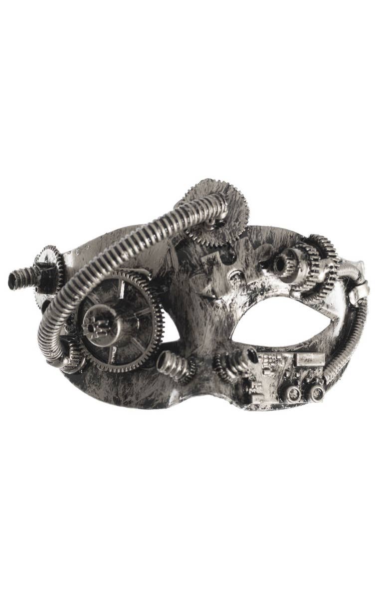 Image of Rustic Silver Mens Steampunk One Eye Masquerade Mask