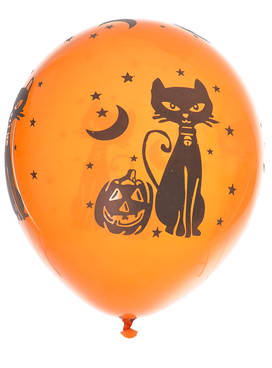 Black Cats and Pumpkins Halloween Party Balloons in a Pack of 10