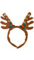 Brown Christmas Reindeer Antlers On Heabdn with Bells and Holly Main Image