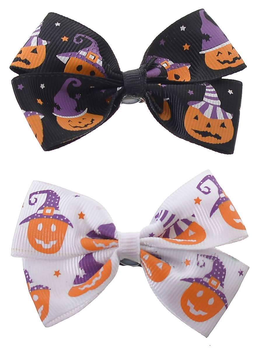 Image of Pack of Two Pumpkin Hair Clips Halloween Accessory