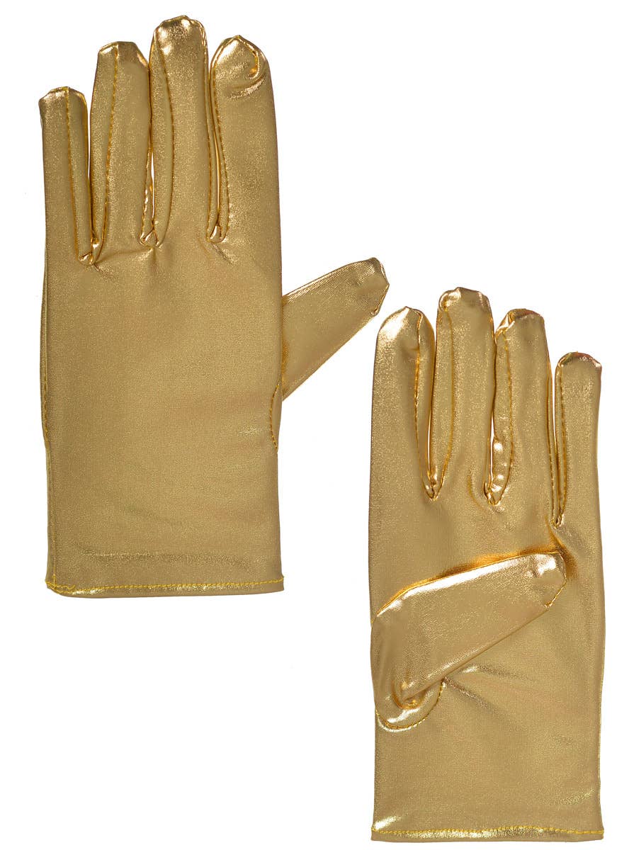 Metallic Gold Short Costume Gloves