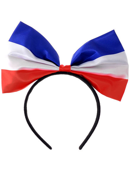 Oversized Red White and Blue Bow on Headband