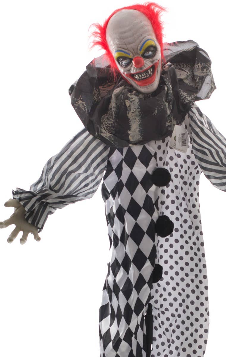 Life Size Animated Evil Clown Horror Halloween Decoration Close Image