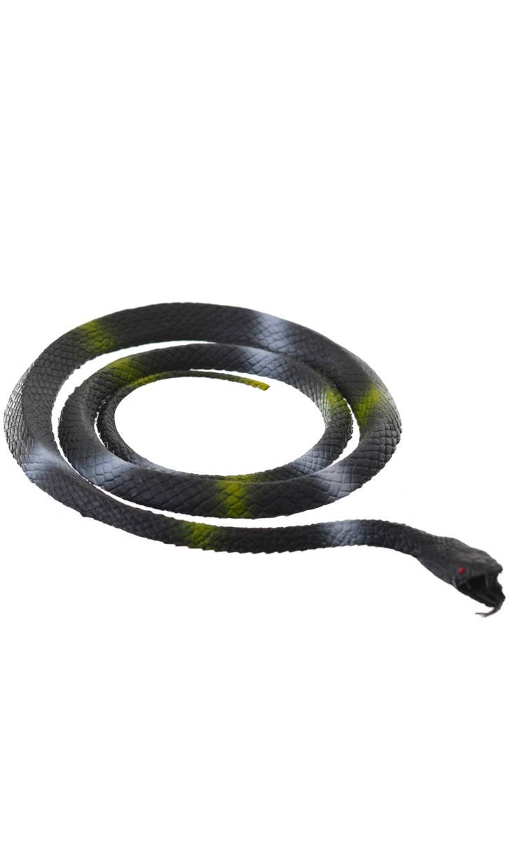 Image of Coiled Black and Green Snake Halloween Decoration