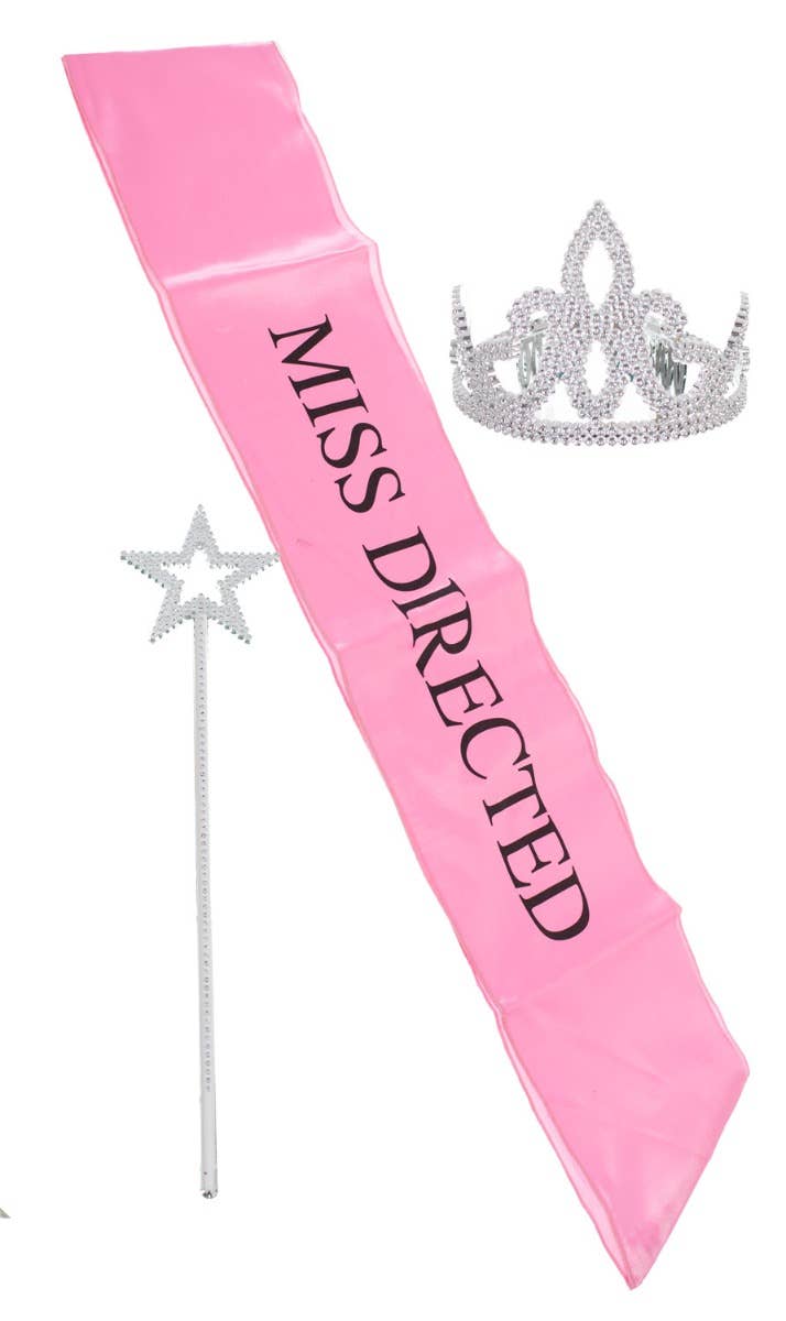 Miss Directed Hens Night Beauty Queen Prom Sash Crown and Scepter costume kit Alternate Image