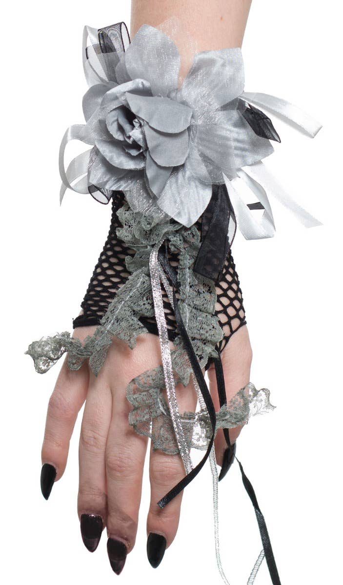 Corpse Bride  Corsage Wrist Fingerless Gloves Alt Image