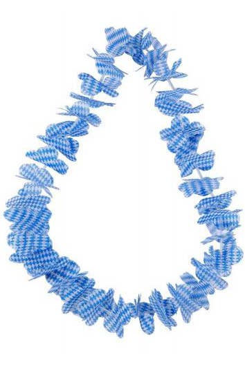 Blue And White Diamond Check Flower Costume Lei Oktoberfest Costume Accessory Main Image